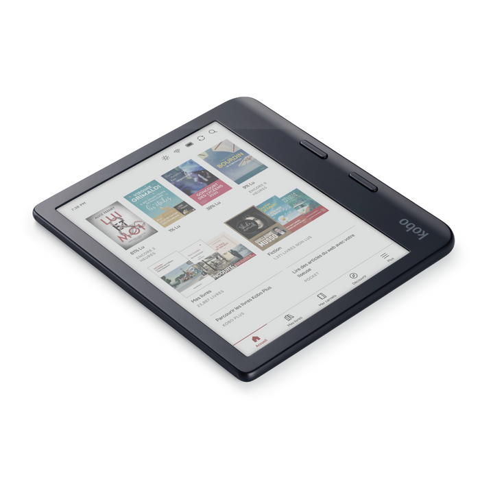 Kobo Libra Colour noir couché.